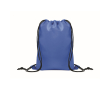Kids RPET polyester drawstring backpack with black cords colour royal blue