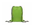 Kids RPET polyester drawstring backpack with black cords colour lime