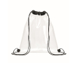 Transparent plastic drawstring bag with cords colour black