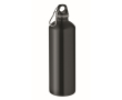 Recycled stainless steel bottle with carabiner 1L colour black