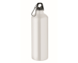 Recycled stainless steel bottle with carabiner 1L colour white