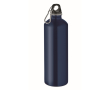 Recycled stainless steel bottle with carabiner 1L colour navy-blue