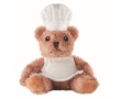 Polyester chef teddy bear with hat and apron colour white