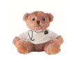 Medical polyester plush with printed white T-shirt colour white