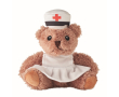 Polyester teddy bear with printed nurse T-shirt colour white