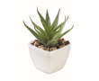 Mini artificial aloe vera desk plant colour white