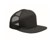 7-panel cotton cap with flat visor and mesh colour black