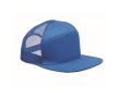 7-panel cotton cap with flat visor and mesh colour royal blue