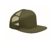 7-panel cotton cap with flat visor and mesh colour military green