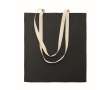 Cotton shopping bag with long handles 140 g/m² colour black