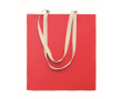 Cotton shopping bag with long handles 140 g/m² colour red