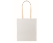 Cotton shopping bag with long handles 140 g/m² colour white