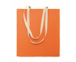 Cotton shopping bag with long handles 140 g/m² colour orange