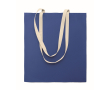 Cotton shopping bag with long handles 140 g/m² colour royal blue