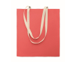 Cotton shopping bag with long handles 140 g/m² colour fuchsia