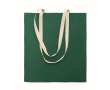 Cotton shopping bag with long handles 140 g/m² colour dark green