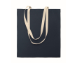 Cotton shopping bag with long handles 140 g/m² colour navy-blue