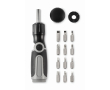 Screwdriver with foldable handle with 12 different bits colour grey