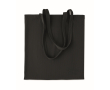 Polyester corduroy shopping bag with long handles 220 g/m² colour black