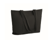 Large polyester corduroy bag with zipper 220 g/m² colour black