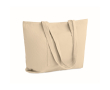 Large polyester corduroy bag with zipper 220 g/m² colour beige