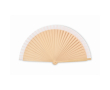 Schima Superba wooden fan with 34 ribs colour white
