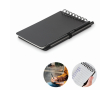 Water-resistant notebook with plastic cover and pen colour black