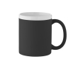Ceramic mug with matte finish and white rim 300 ml colour black