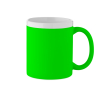 Ceramic mug with matte finish and white rim 300 ml colour neon green