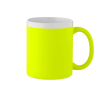 Ceramic mug with matte finish and white rim 300 ml colour neon yellow