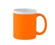 Ceramic mug with matte finish and white rim 300 ml colour neon orange