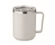 Double-wall cup with transparent sliding lid 400 ml colour grey