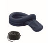 Roll-up polyester travel pillow with cover colour navy-blue