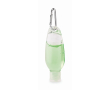 Refillable aloe vera bottle with aluminum carabiner 50 ml colour transparent green