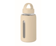 Borosilicate glass bottle with silicone sleeve 600ml colour beige