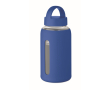 Borosilicate glass bottle with silicone sleeve 600ml colour royal blue