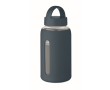 Borosilicate glass bottle with silicone sleeve 600ml colour navy-blue