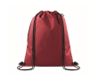 RPET drawstring backpack with side pocket and zipper colour burgundy