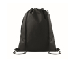 RPET drawstring backpack with side pocket and zipper colour black