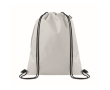 RPET drawstring backpack with side pocket and zipper colour white