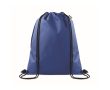 RPET drawstring backpack with side pocket and zipper colour royal blue