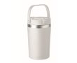 Double-wall recycled stainless steel mug with handle 350 ml colour white