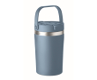 Double-wall recycled stainless steel mug with handle 350 ml colour matt black