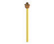 Wooden pencil with animal eraser colour yellow