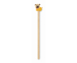 Wooden pencil with animal eraser colour wood