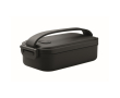 Plastic lunch box with airtight lid and clips 800 ml colour black