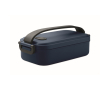 Plastic lunch box with airtight lid and clips 800 ml colour navy-blue