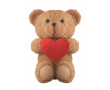 Large teddy bear 23 cm with red heart colour red