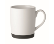 Matte white ceramic mug with colored silicone base 300ml colour black