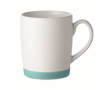 Matte white ceramic mug with colored silicone base 300ml colour turquoise
